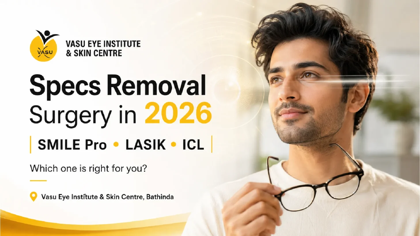 Specs Removal Surgery in 2026: SMILE Pro, LASIK or ICL – Which One Is Right for You?