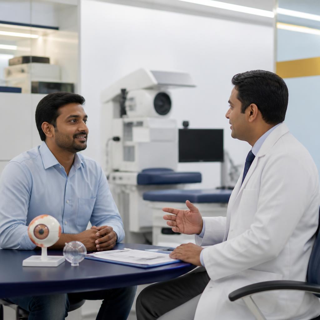 Illustrative corneal topography assessment for a young adult